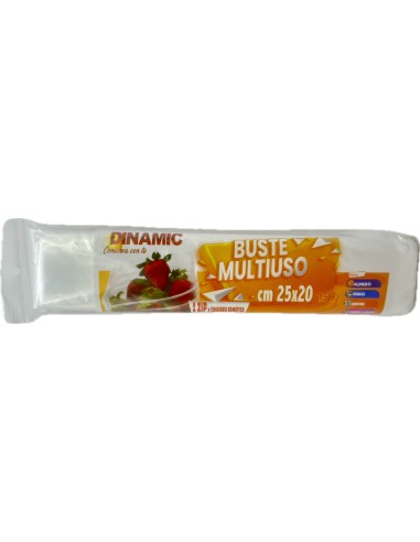 Dinamic 15 Buste Multiuso Con Zip Chiusura Ermetica - 25x20cm - Per Alimenti